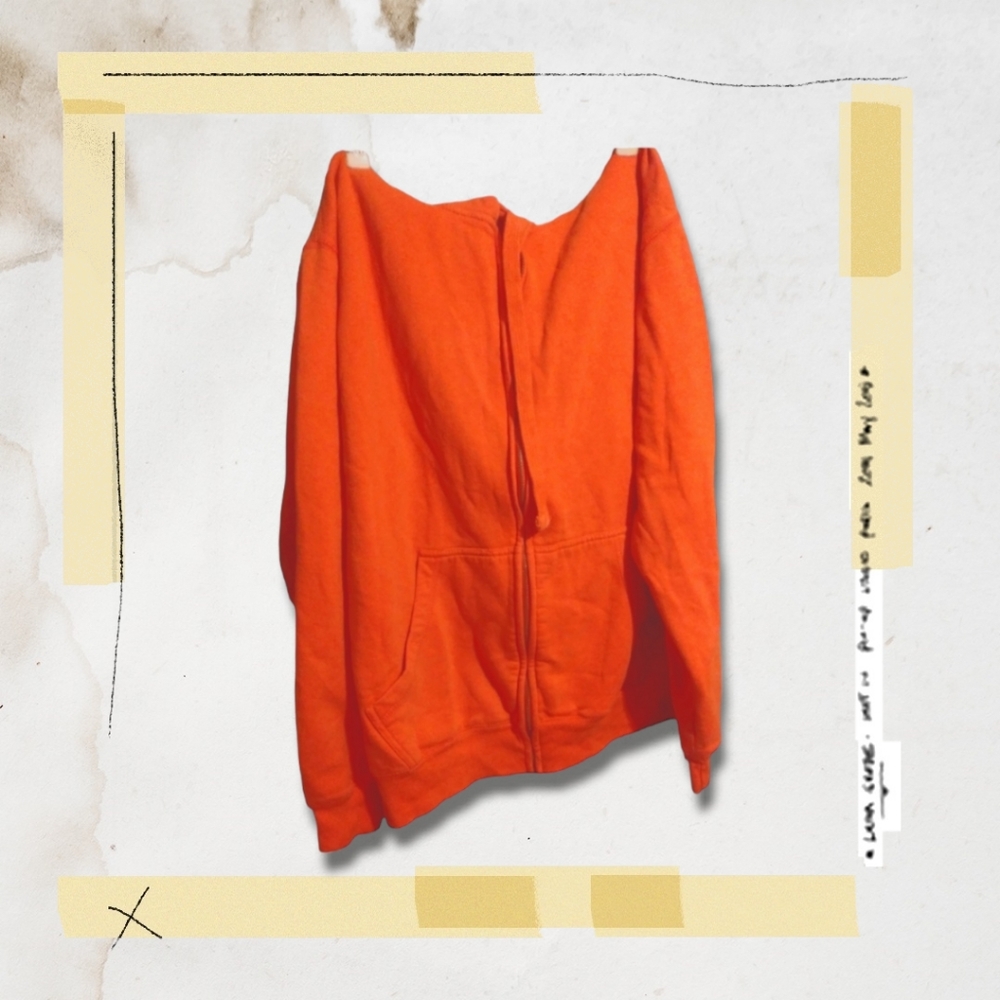Energy Zone Bright Orange Hooded Zip Up Sweater & Orange Otto Safety First Cap